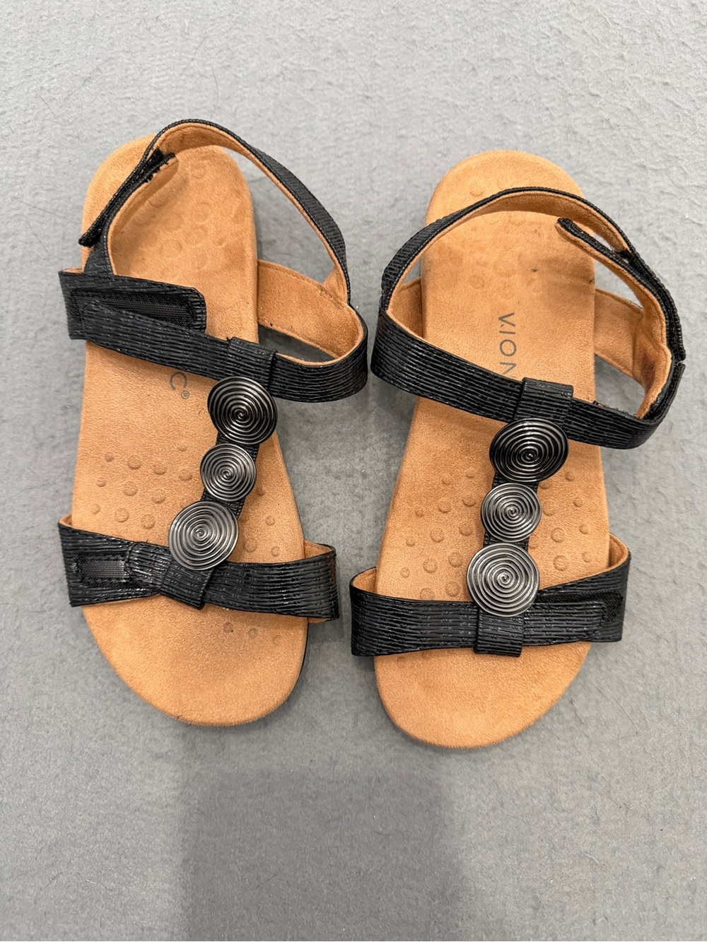 Women’s Vionic Farra II Black Comfort Sandals Size 8 Strappy
